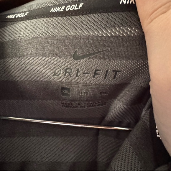 Nike Men's Golf Dark Gray Striped Polo Shirt Drifit XXL EUC - Picture 8 of 12